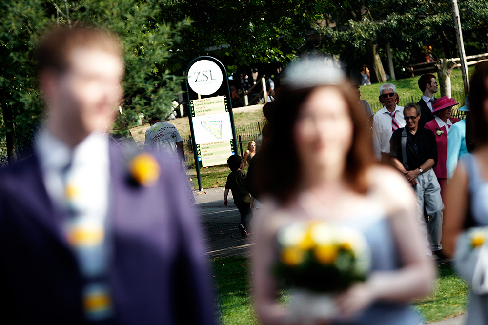 Paul and Edith exploring London Zoo before their wedding ceremony in 2005